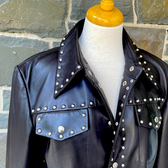 Helmet Lang Leather Studded Jacket - Picture 2 of 15